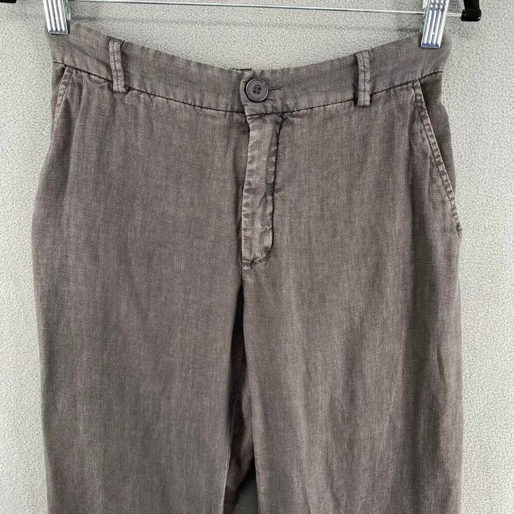 Zara Cotton Blend? Linen? Wide Leg Trouser Pant Womens S Grey Lightweight Casual